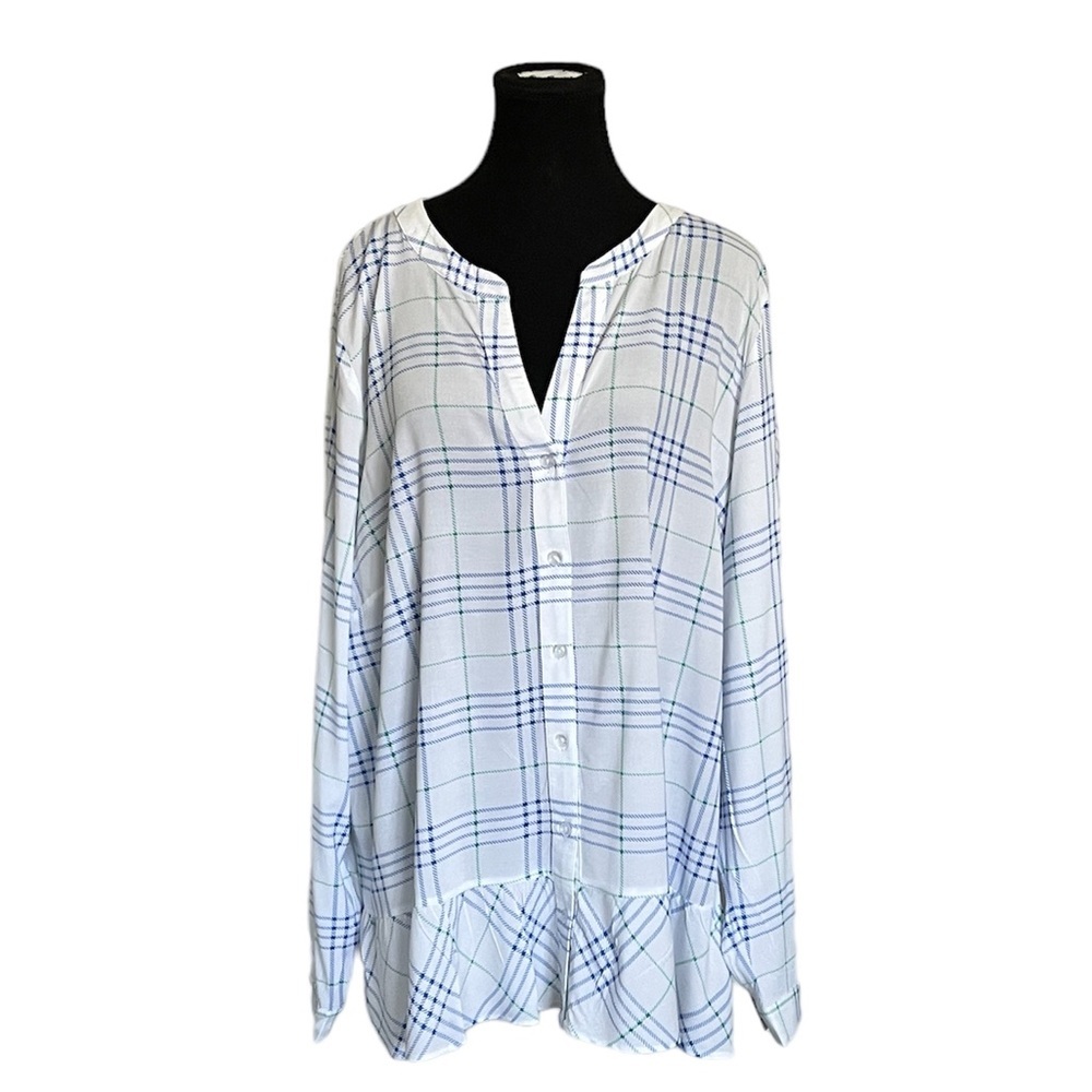 DC Jeans button up plaid Top Size 1X